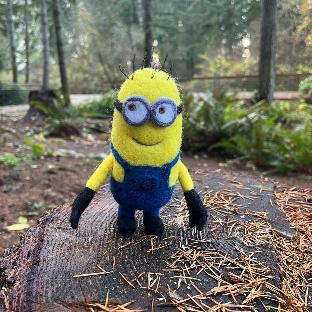 Felted wool minion